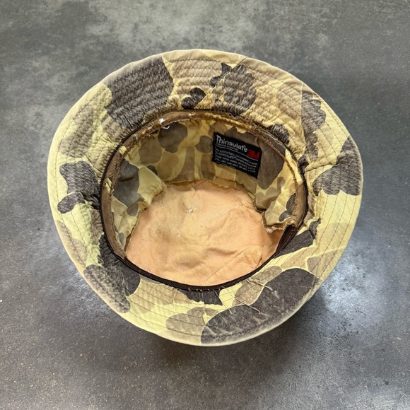 Vintage Thinsulate Camo Bucket Hat Hunting Outdoor Military Style Cap USA Made - Picture 5 of 6